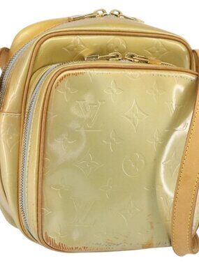 Authentic LOUIS VUITTON Monogram Vernis Wooster Shoulder Bag Gris M91036 LV